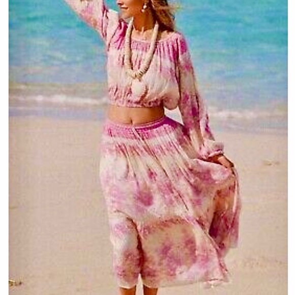 NWT Spell & the Gypsy Coco Lei Midi Maxi Skirt in Floral Lilac - Picture 4 of 11